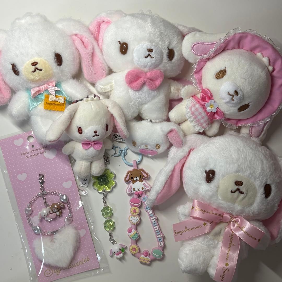 Sugarbunnies plush toys, mascots, and accessories - bundle sale