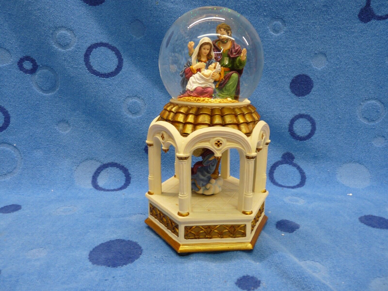 Collectible Musical Nativity Water Globe With Revolving Angel in Gazebo