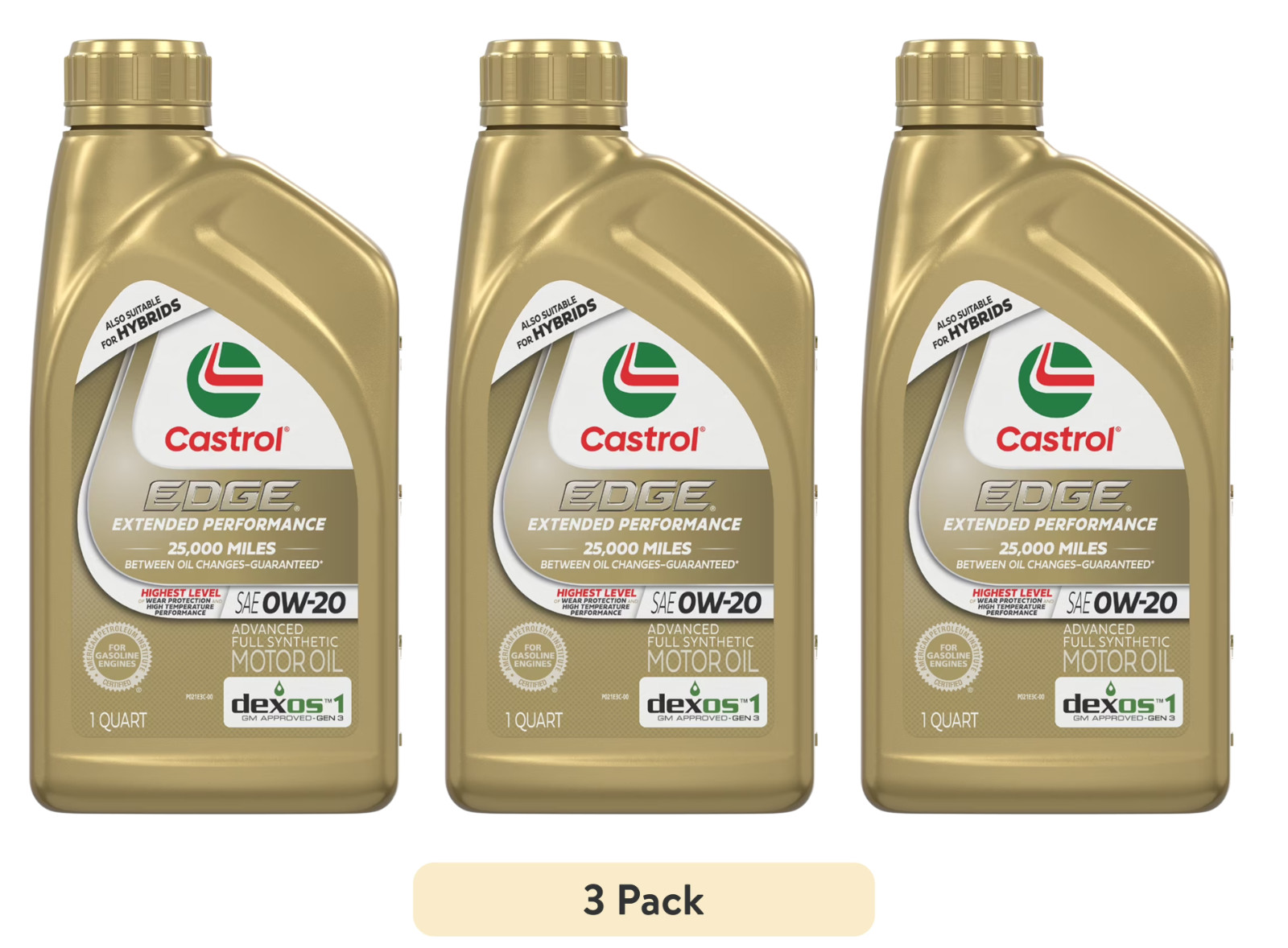 Castrol EDGE 0W-20 Advanced Full Synthetic Motor Oil (3 packs) Extended Perf Castrol EDGE 0W-20 Advanced Full Synthetic Motor Oil (3 packs) Extended Perf