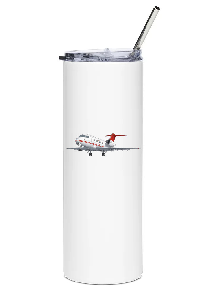 Canadair Challenger 600 Stainless Steel Water Tumbler with straw - 20oz.