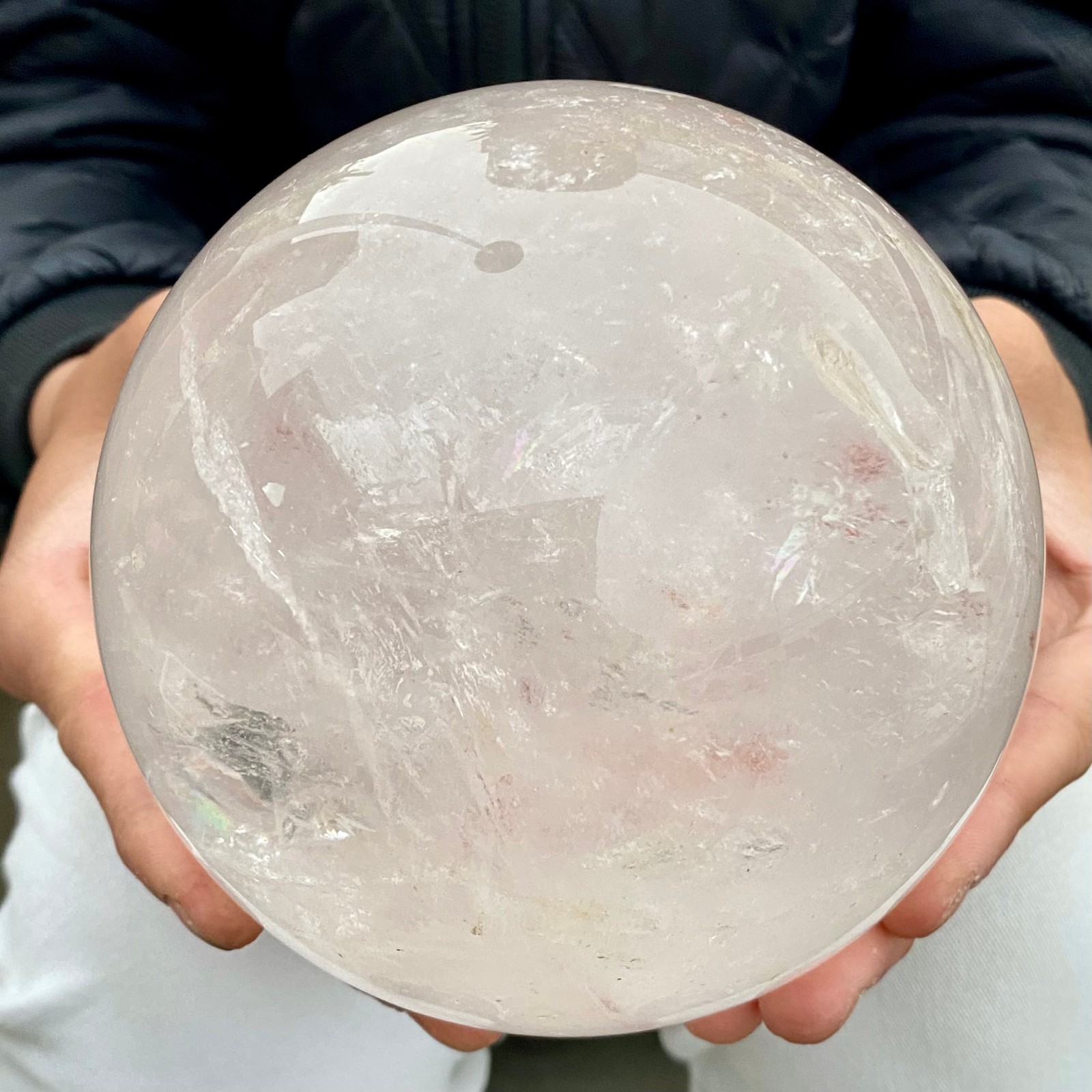 6.15LB Large Natural White Crystal Clear Quartz Crystal Sphere Ball Healing