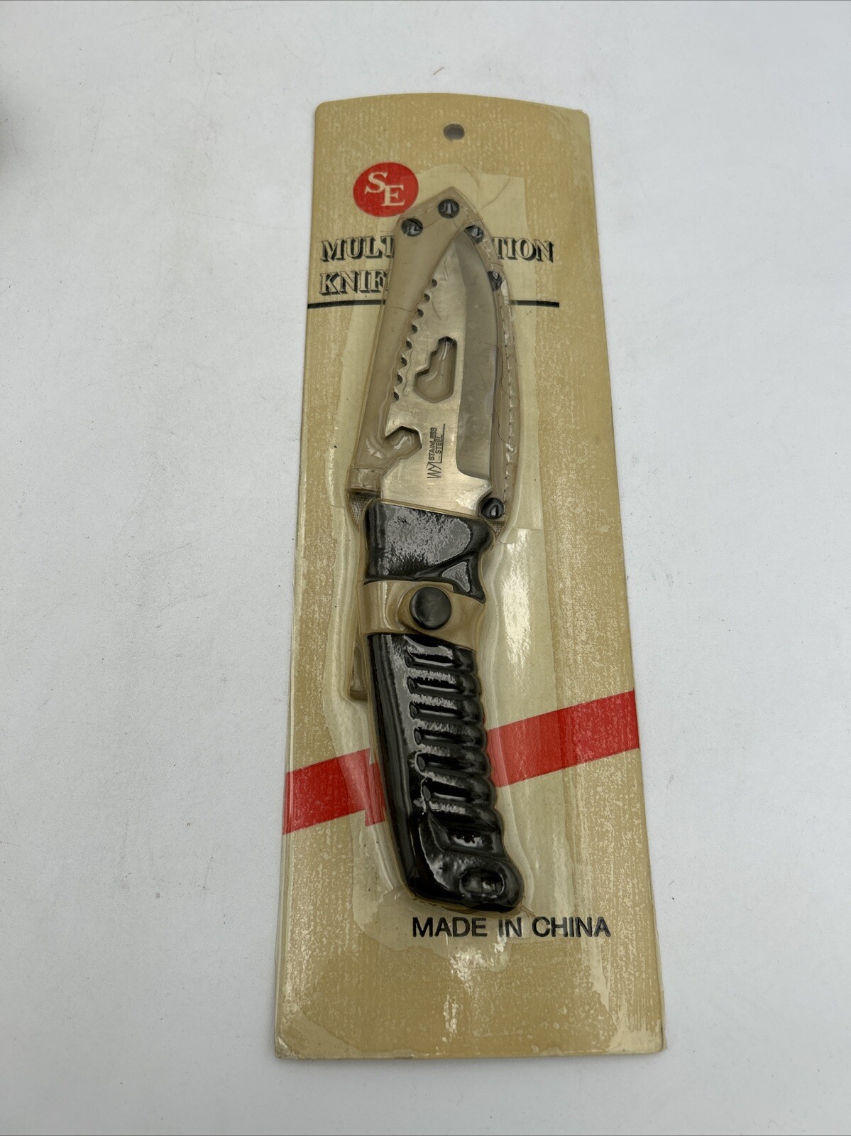 Vintage SE Tactical Hunting Knife With Sheath 5” Blade - NOS