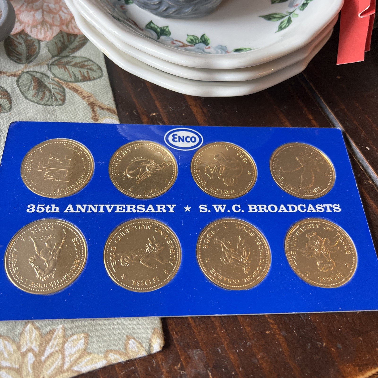1934 TEXAS 35TH ANNIVERSARY University Tokens RICE BAYLOR A&M ARKANSAS TEXAS TCU