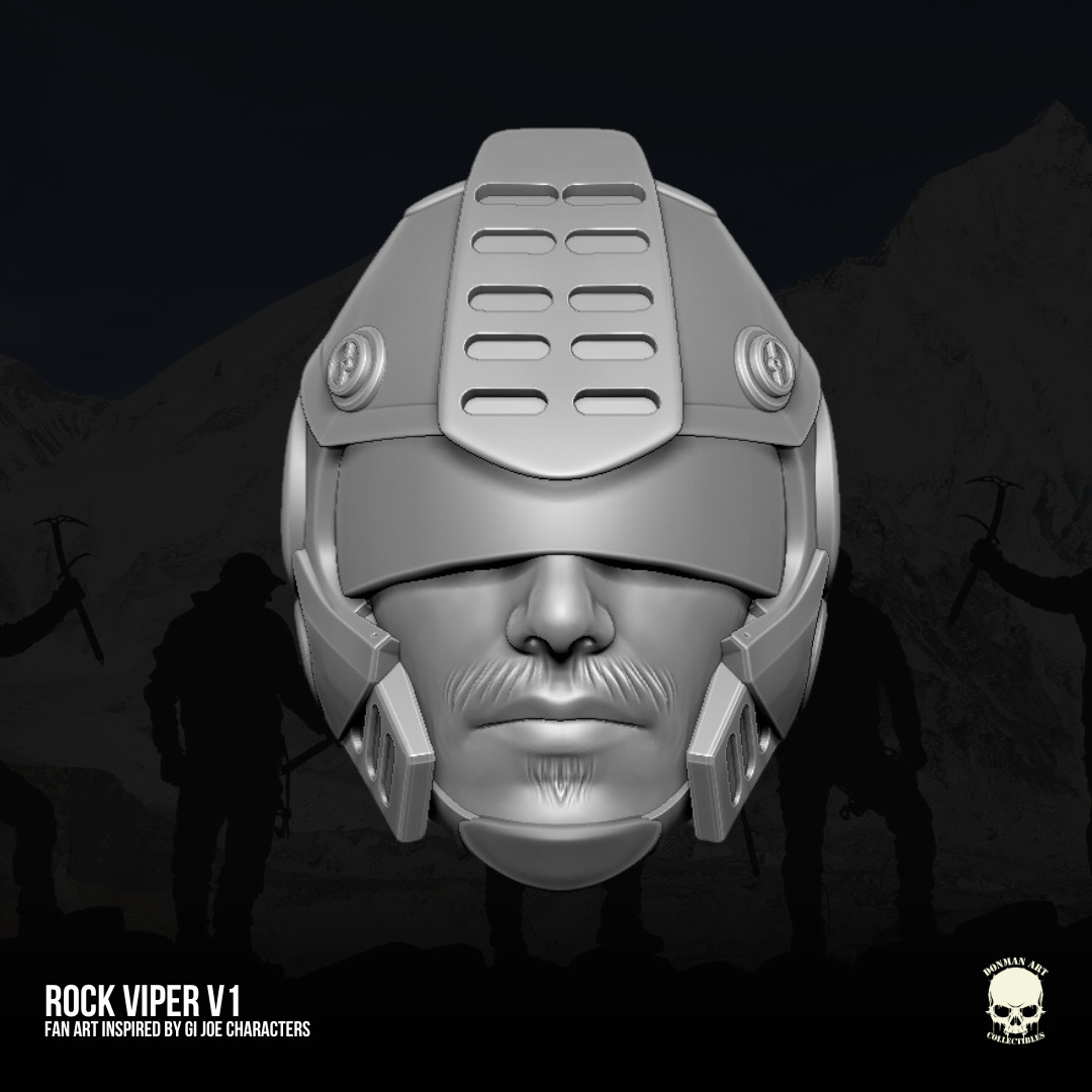 Cobra Rock Viper v2 custom head for GI Joe Classified and other action figures