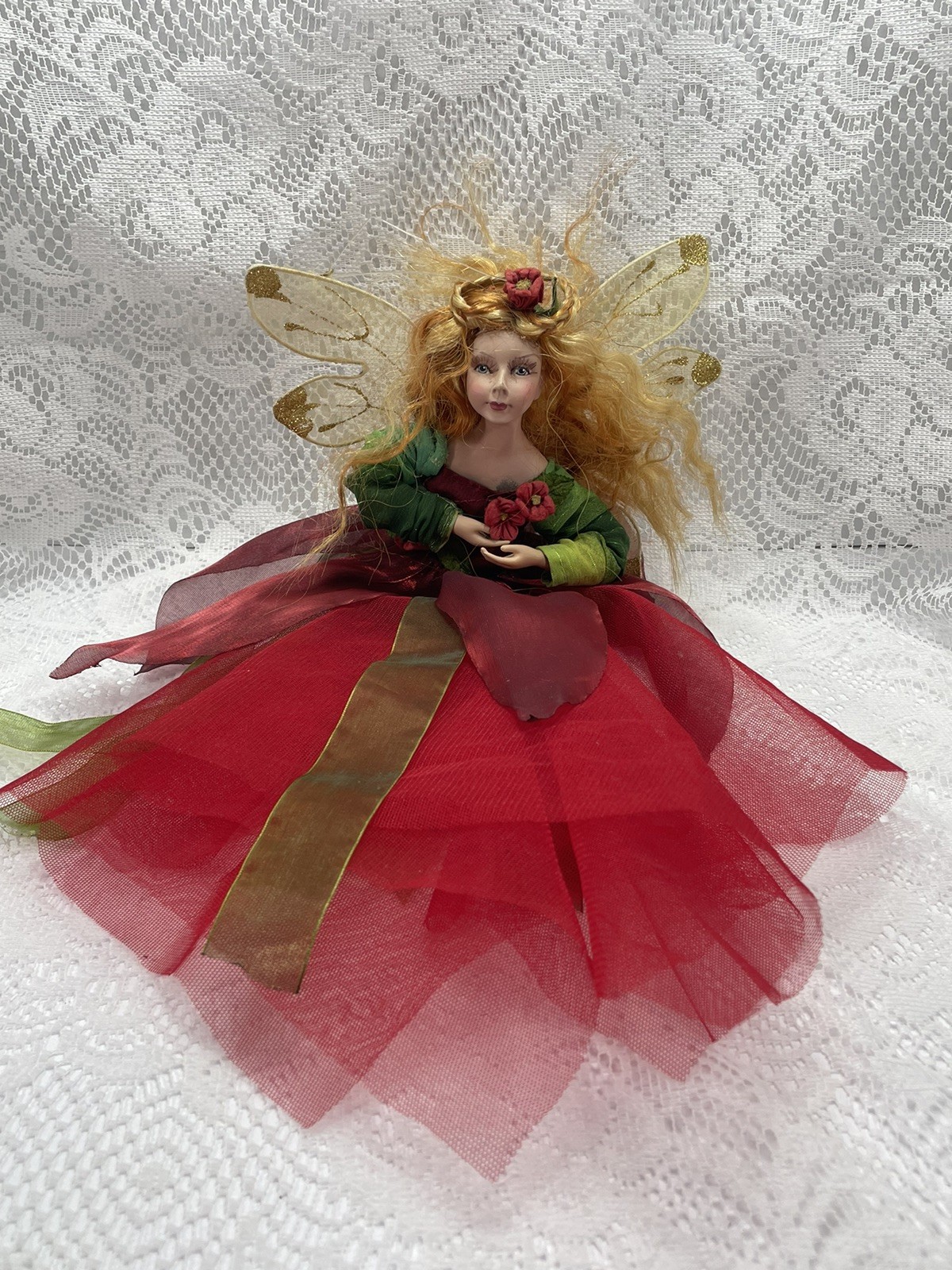Vintage Winward Holiday Christmas Fairy Doll Posable Figurine Woodland Fairy
