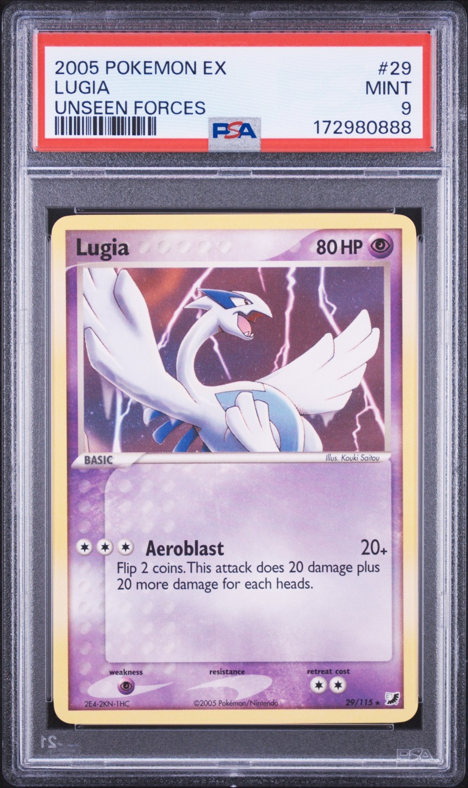 2005 Pokemon EX Unseen Forces Lugia Regular Rare 29/115 PSA 9 MINT