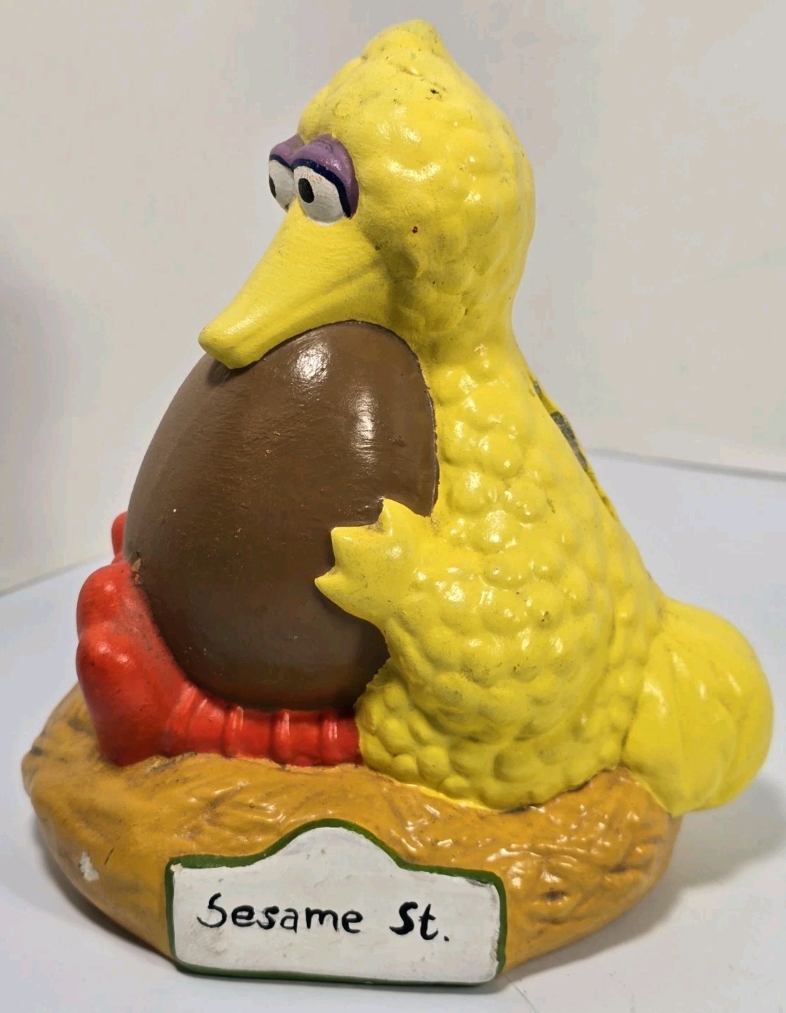 1970s Big Bird w/ egg Ceramic Money Bank Gorham Sesame Street 5.5\