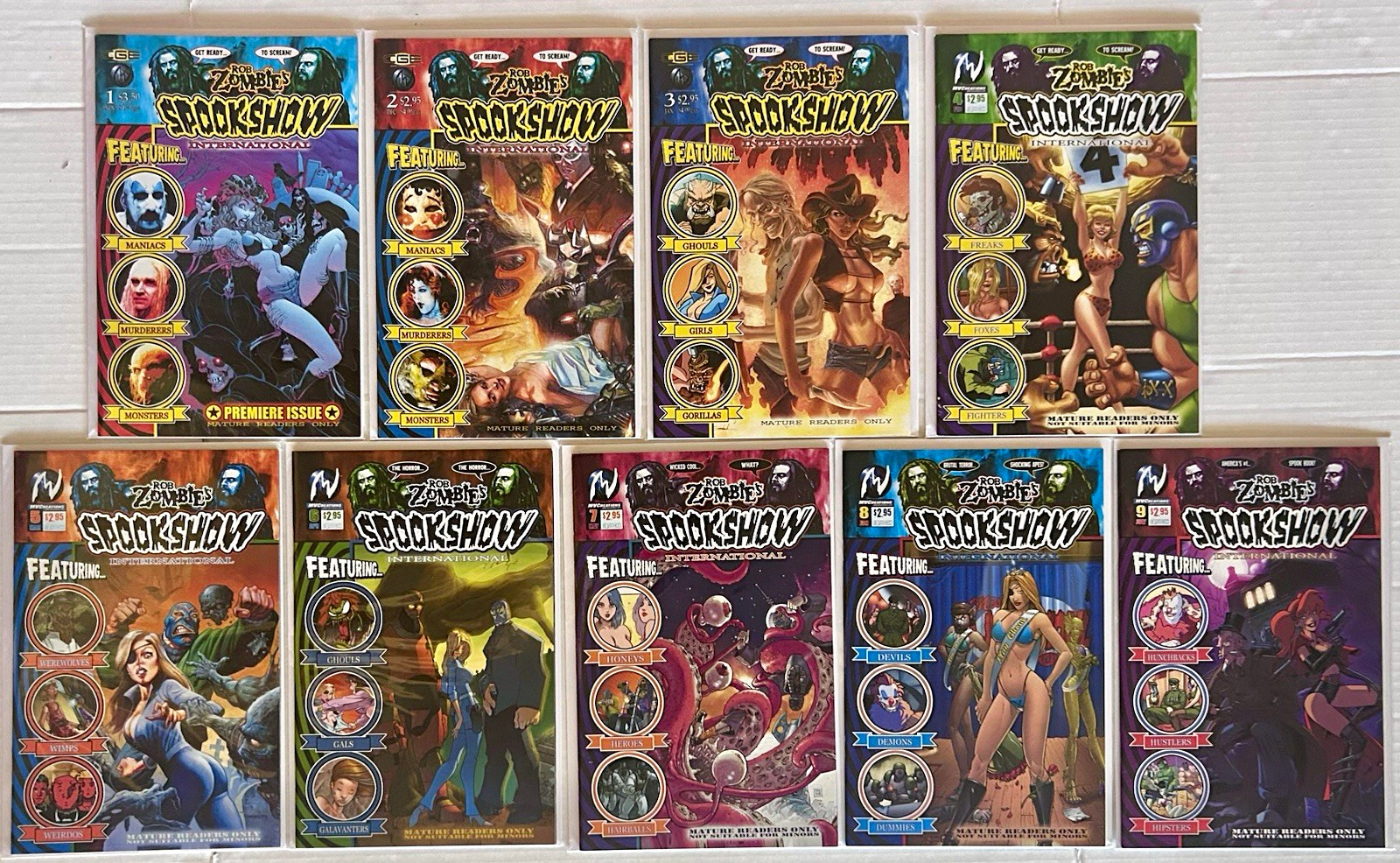 ROB ZOMBIE\'S SPOOKSHOW INTERNATIONAL #1-9 COMPLETE SERIES 2003 HIGH GRADE NM CGE ROB ZOMBIE\'S SPOOKSHOW INTERNATIONAL #1-9 COMPLETE SERIES 2003 HIGH GRADE NM CGE