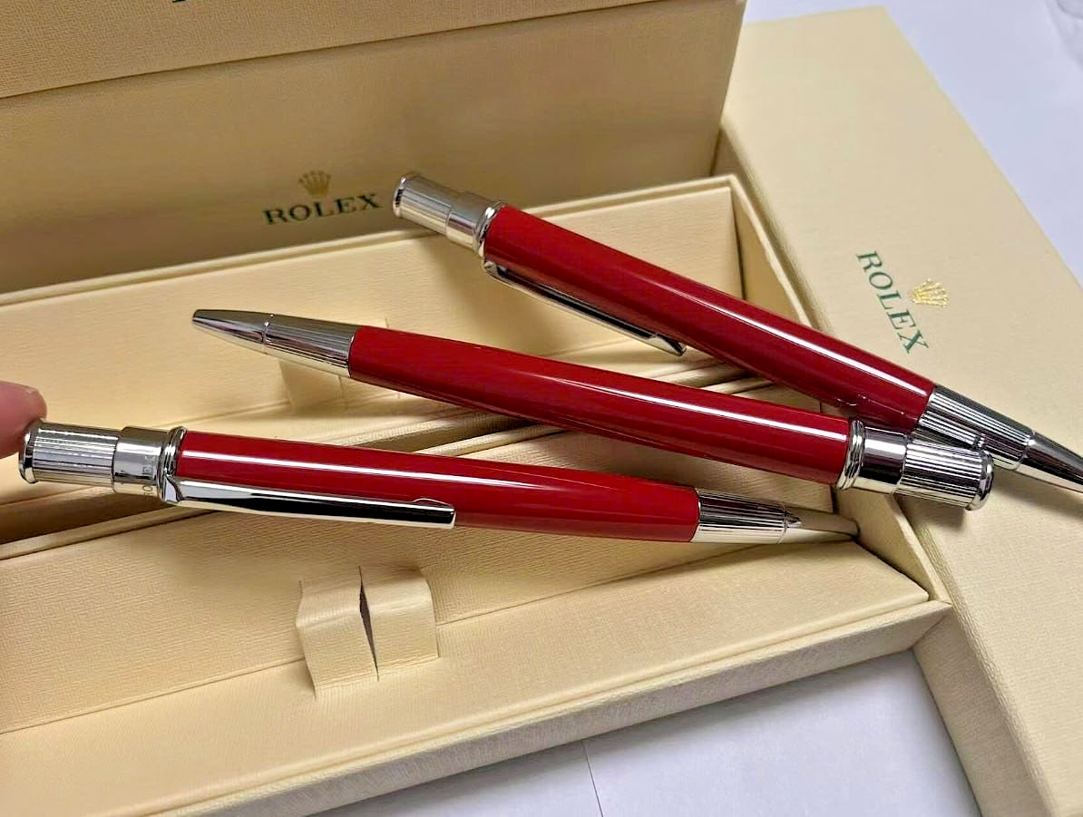Rolex Red Ruby Oyster Ballpoint Pen Swiss Made VIP Gift Full Box & Pouch New