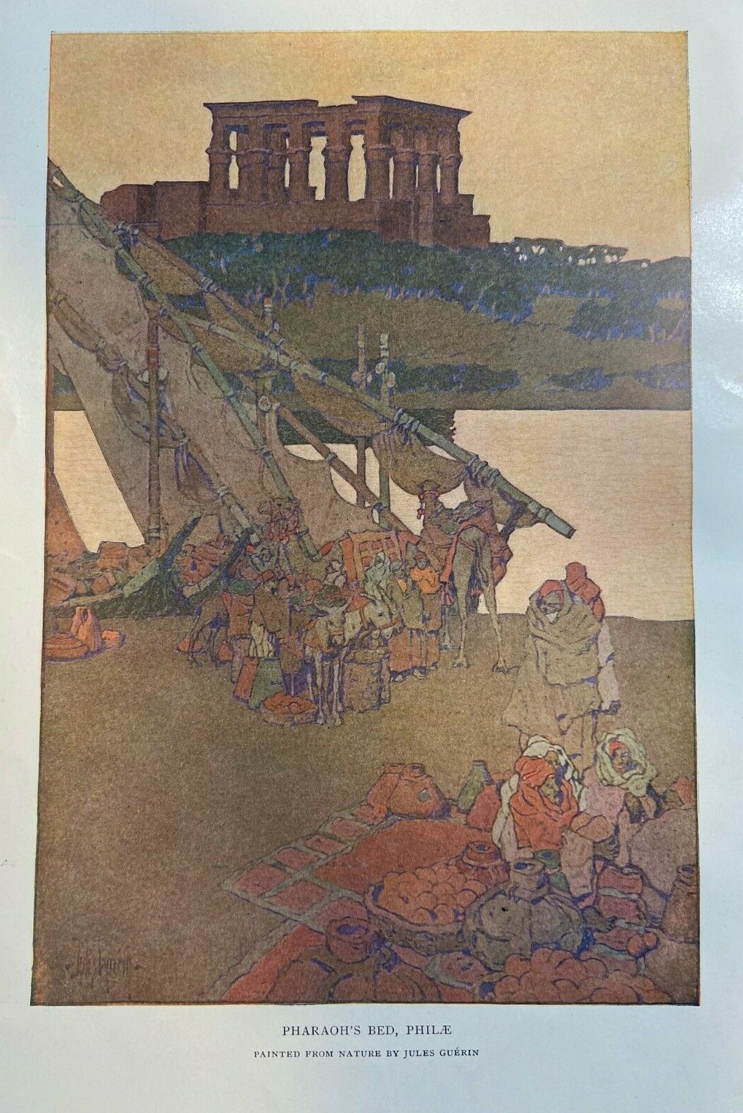 1908 Philae Egypt Pharaoh\'s Bed Rock temple of Abu-Simbel illustrated