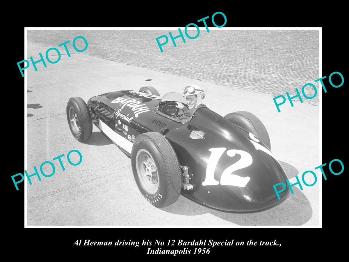 Motor Racing Photo Al Herman Bardahl Special Car 1956 Indy 1 Old Historic Photo