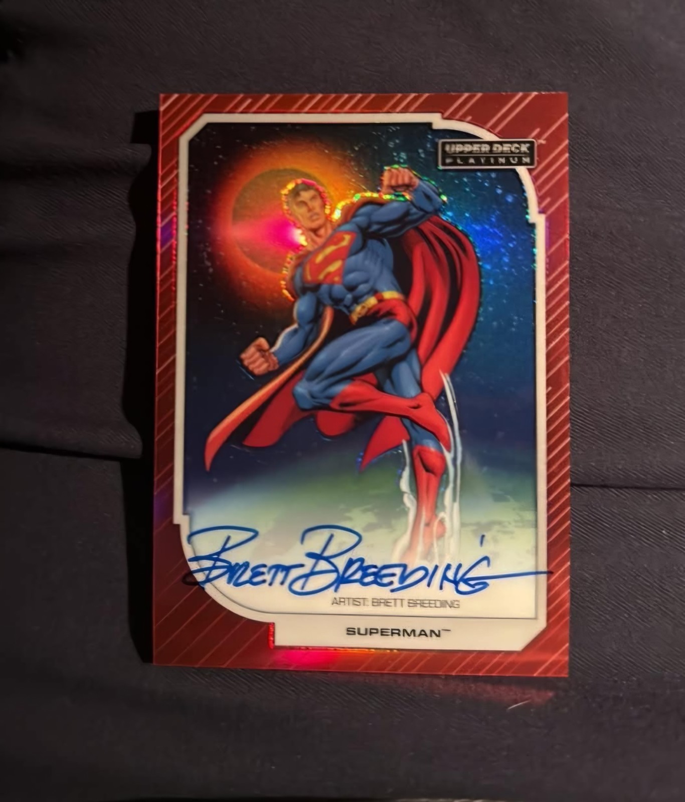 2026 UD Platinum:DC Superman(Clark Kent) Red Rainbow Artist Auto(Brett Breeding) 2026 UD Platinum:DC Superman(Clark Kent) Red Rainbow Artist Auto(Brett Breeding)