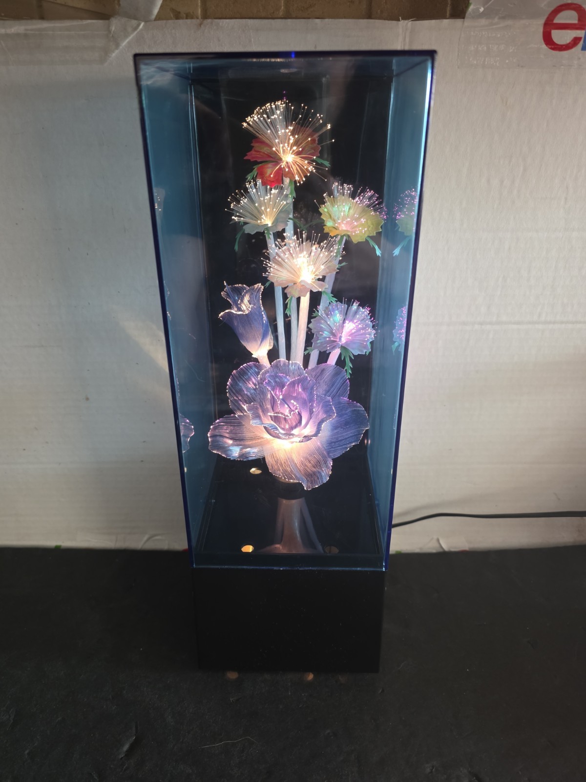 Vintage Fiber Optic Flower Light Lamp  Music Box 80s 90s Rare Htf CLEAN WORKING