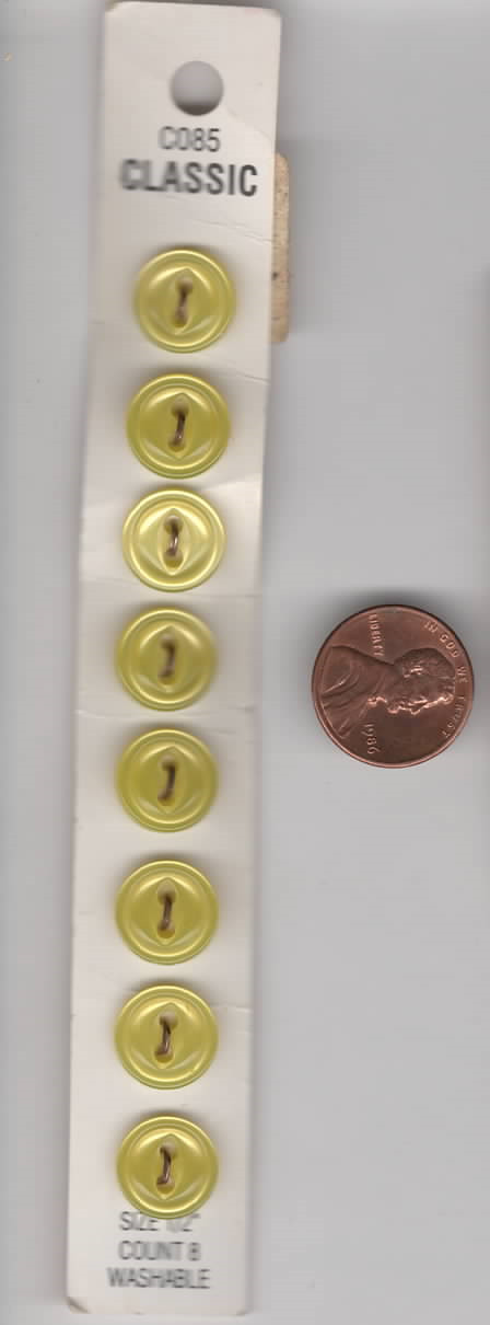 Eight Classic acrylic buttons -yellow