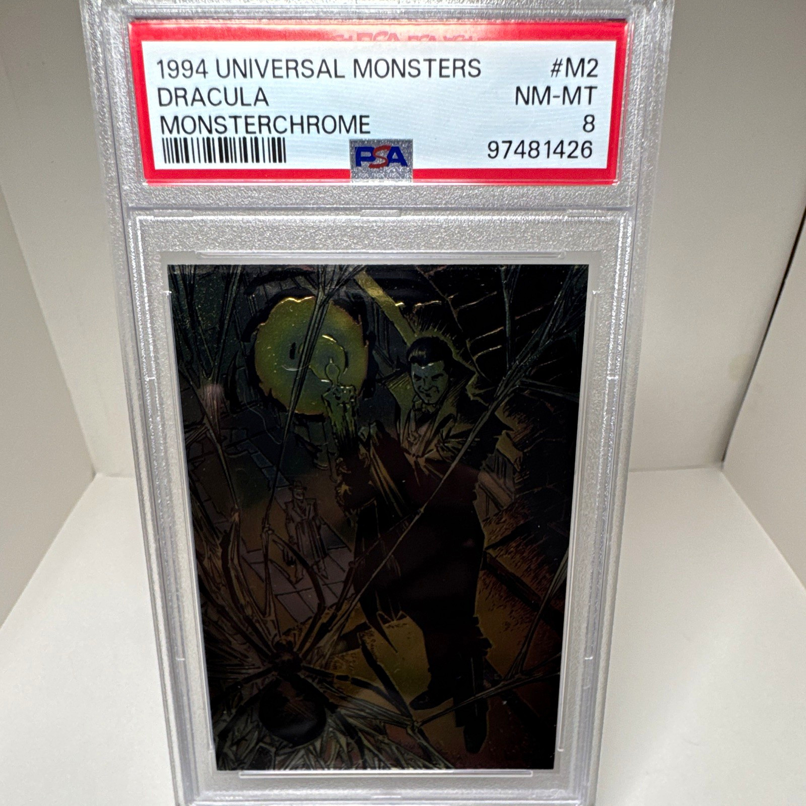Topps 1994 Universal Monsters Monsterchrome M2 Dracula PSA 8