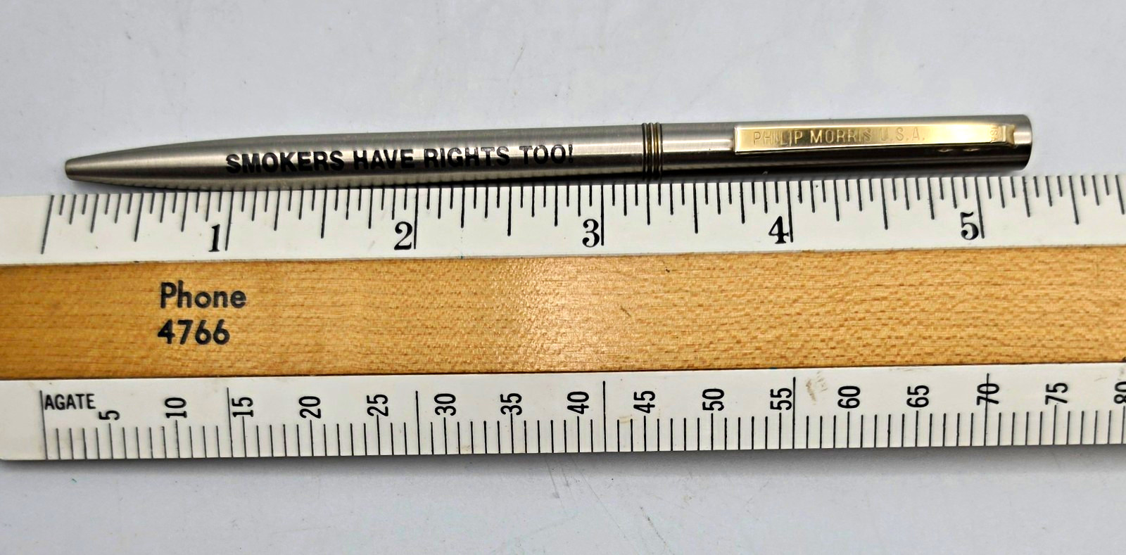 Vintage Philip Morris USA Silver Ballpoint Pen Smokers Have Rights Too Promo VTG