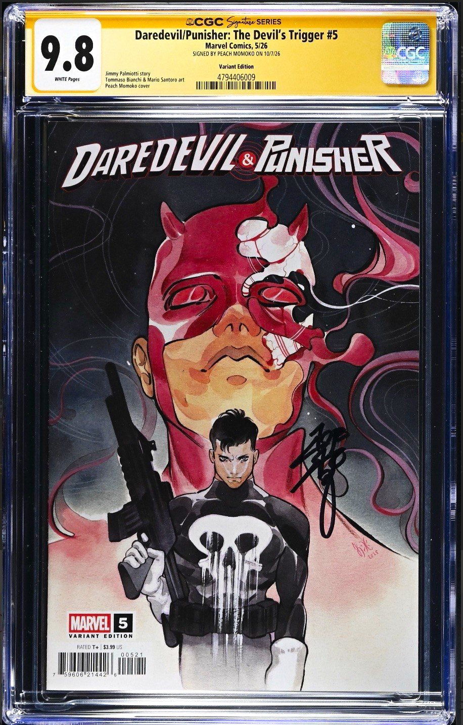 Daredevil/Punisher: The Devil\'s Trigger #5 Variant CGC 9.8 SS Peach Momoko