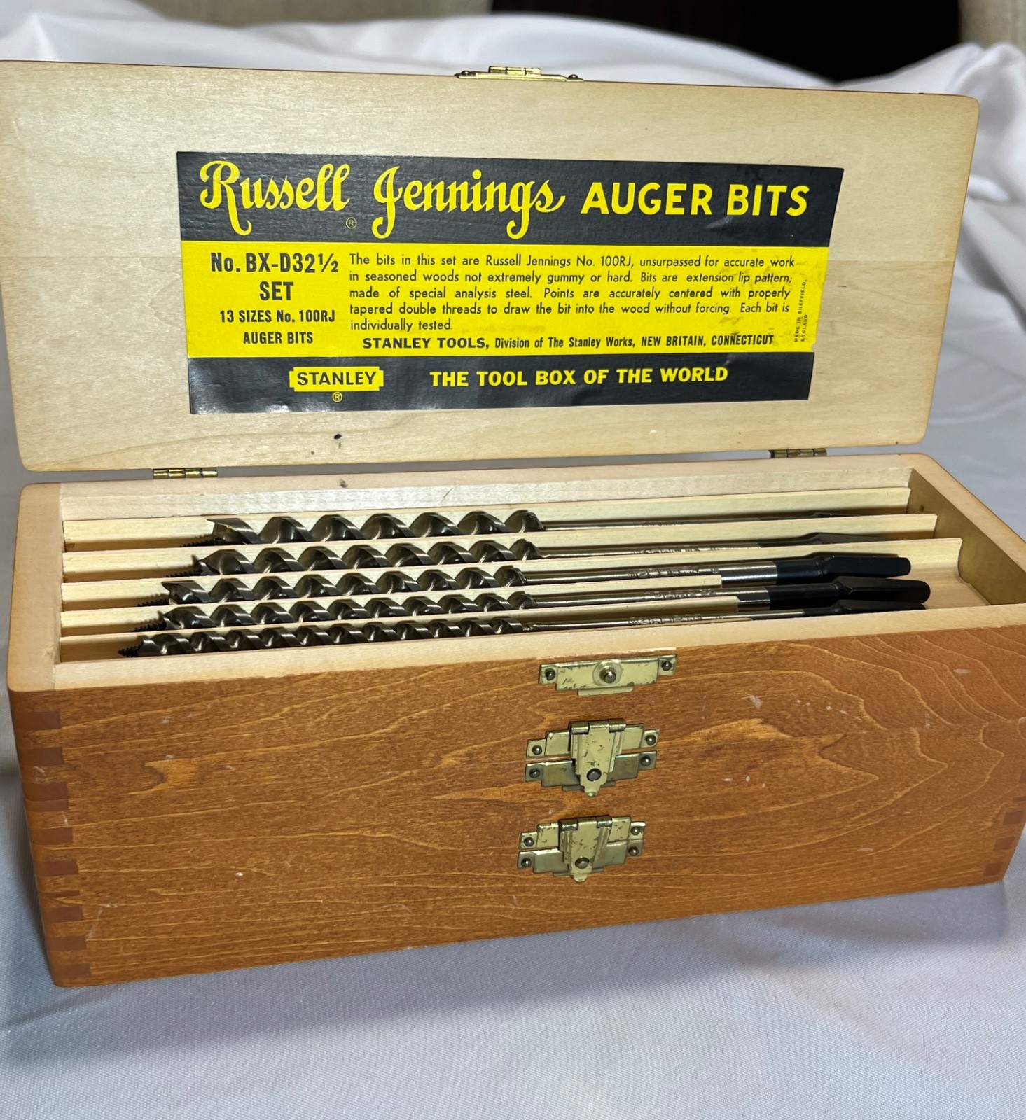 Vintage Stanley Russell Jennings Complete Auger Bit Set 13 pc No. 100RJ