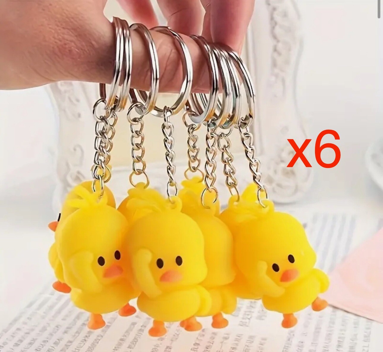 Rubber Duck Keychain Cute Funny Birthday Party Gift Jeep Lot x6 (Six)