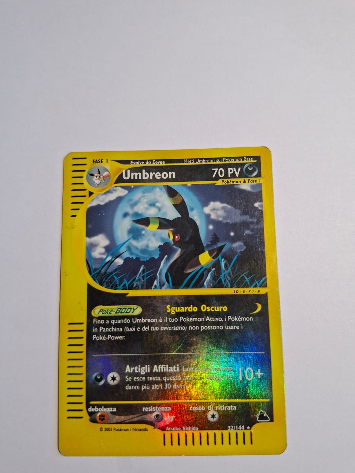 Pokemon TCG Umbreon Reverse Holo Rare 32/144 Skyridge 2003