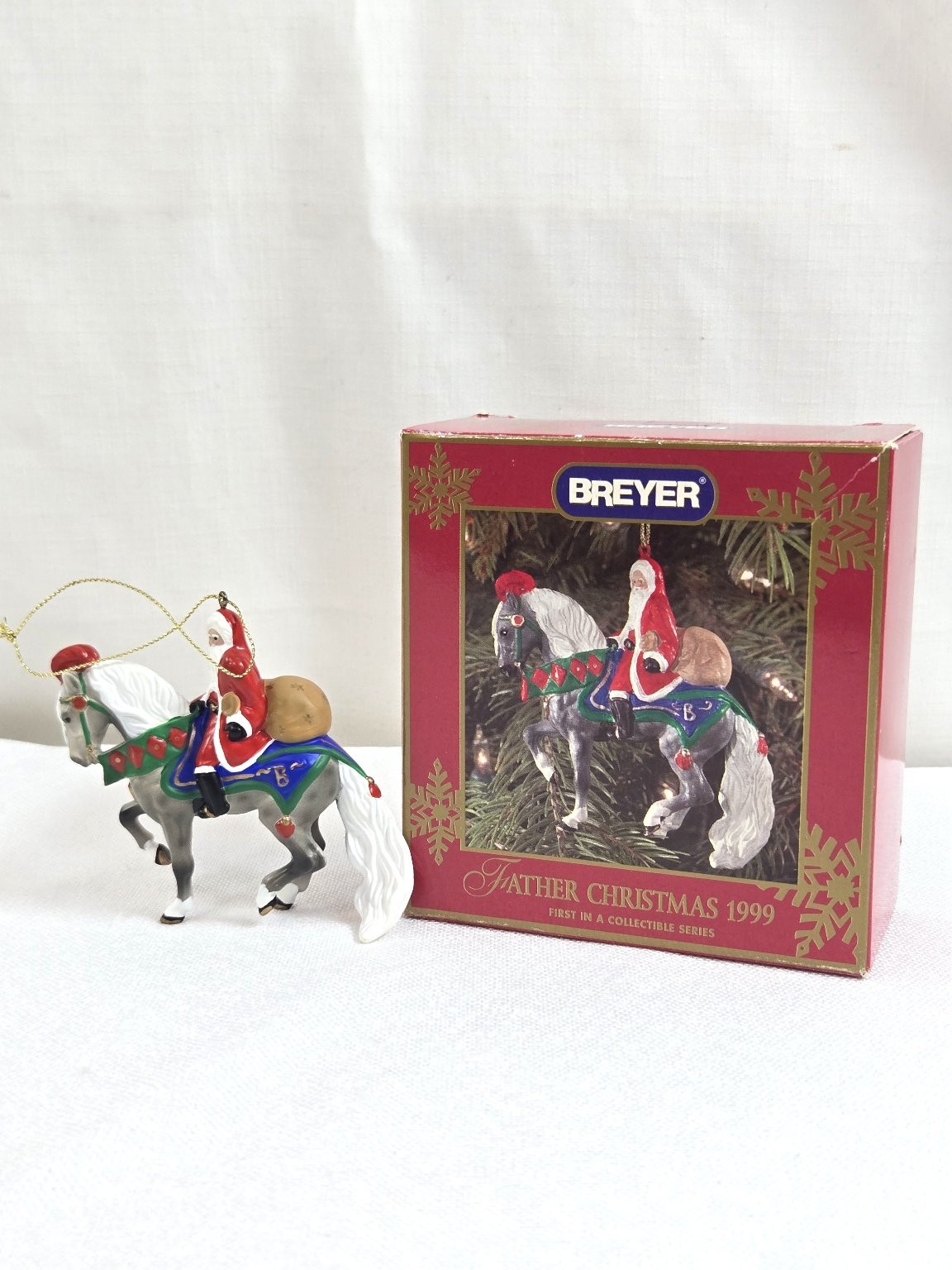 Breyer Father Christmas 1999 Ornament Horse Riding Santa First in Series NIB