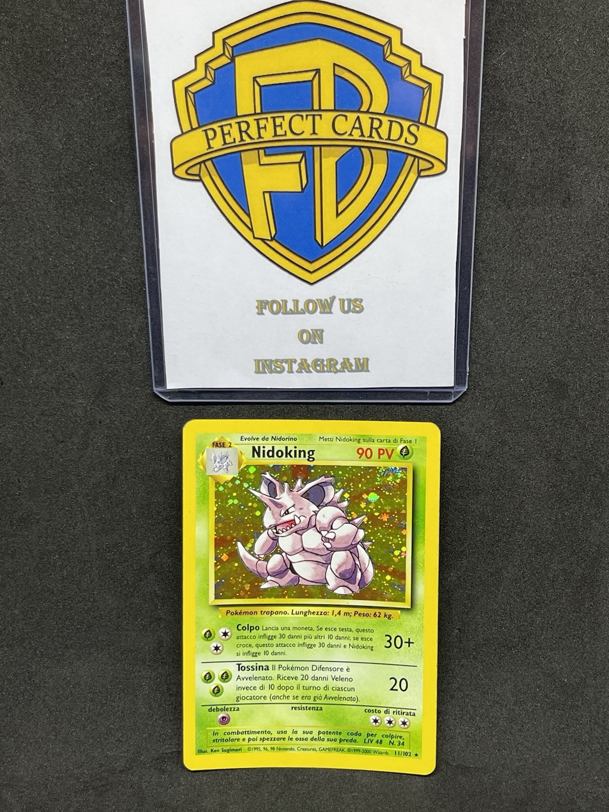 POKÉMON BASE SET UNLIMITED NIDOKING HOLO 11/102 NM-