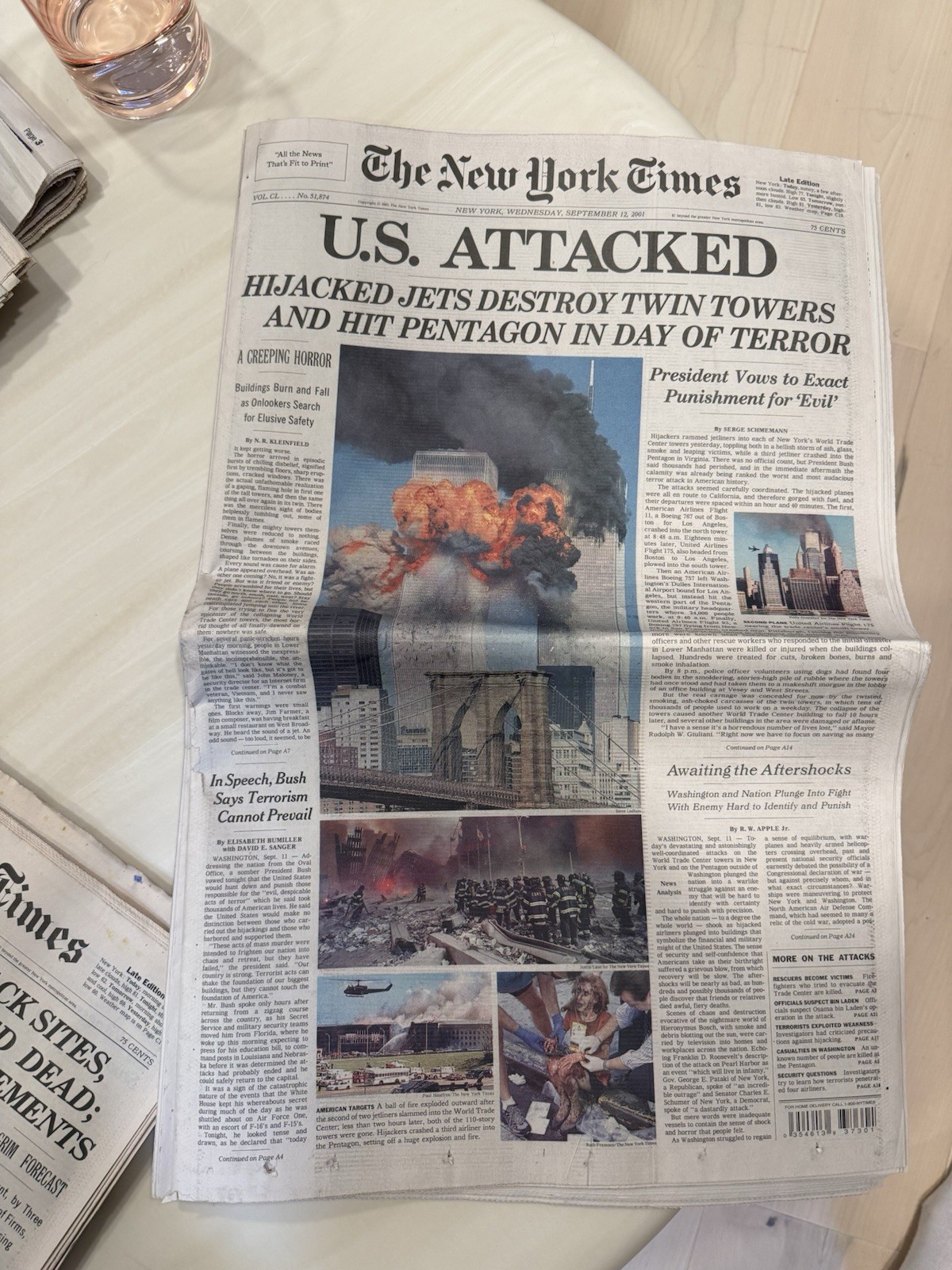 9/11 New York Times Newspaper 9/12 & 9/13