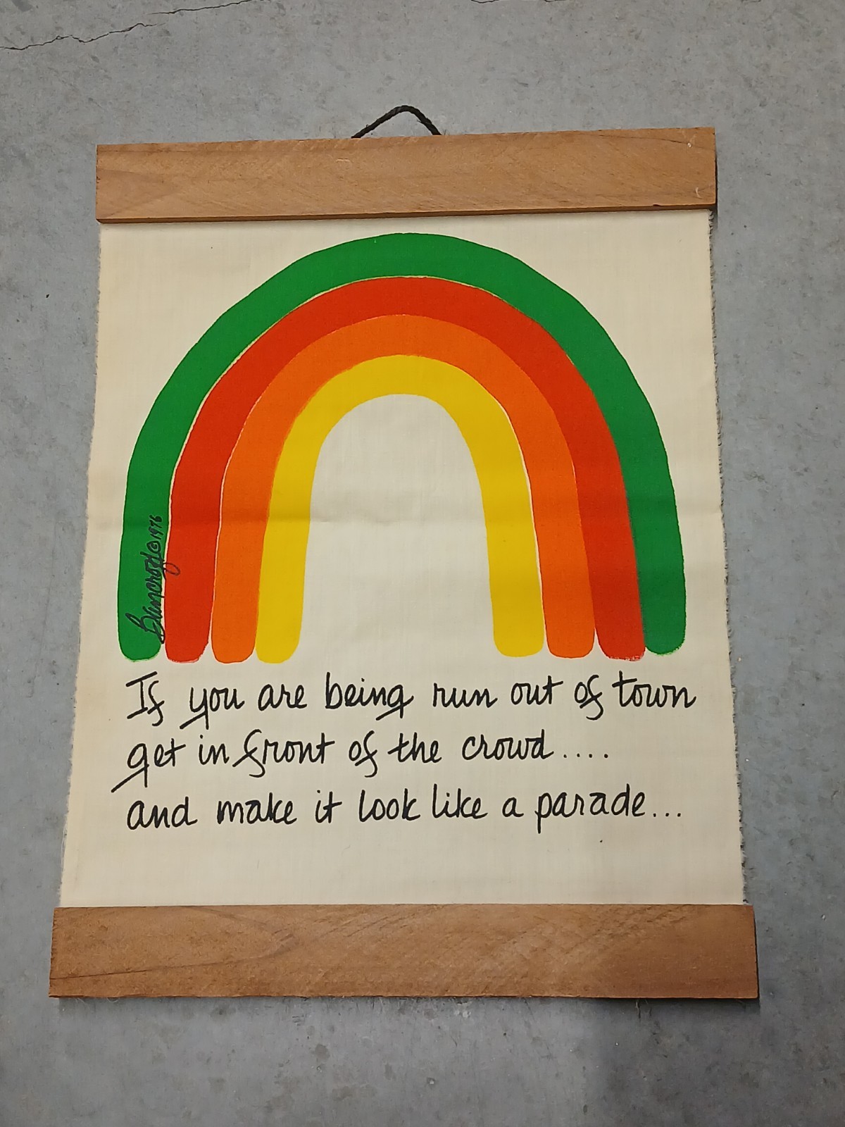 Rare Vintage 1976 Bancroft Rainbow Pride Banner Hanging Wall Art  16
