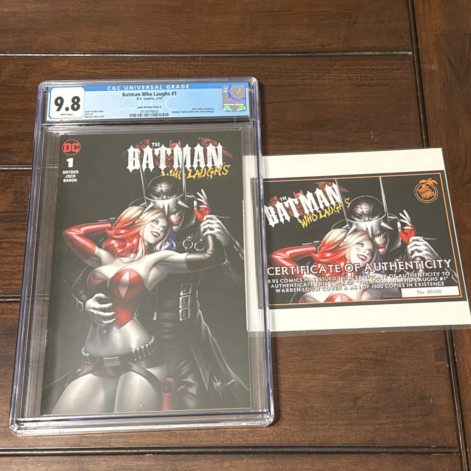 Batman Who Laughs #1 CGC 9.8 Warren Louw Variant (A) KRS Comics exclusive
