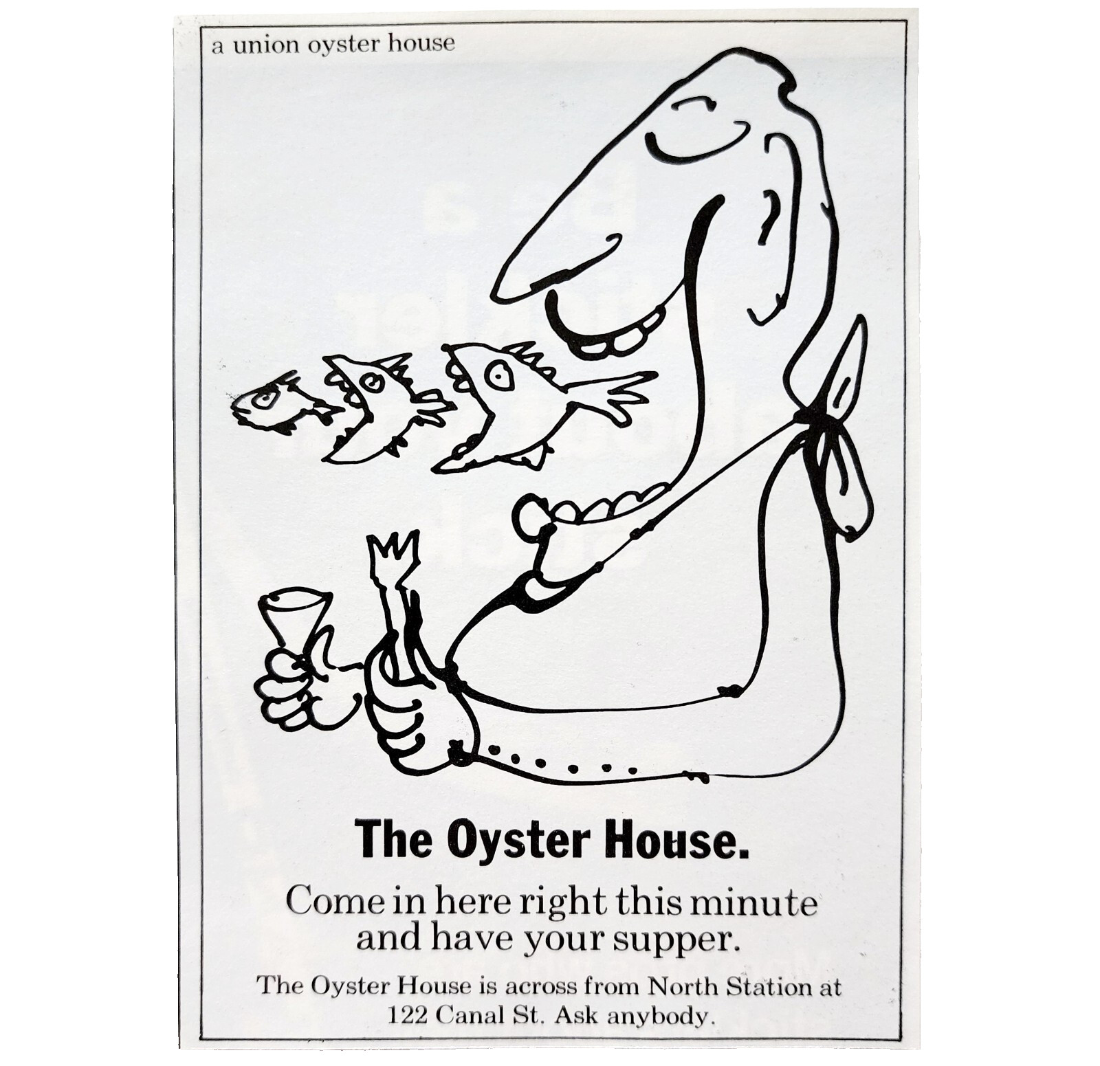 1972 The Oyster House Restaurant Advertisement Boston N Station Vintage DWF22