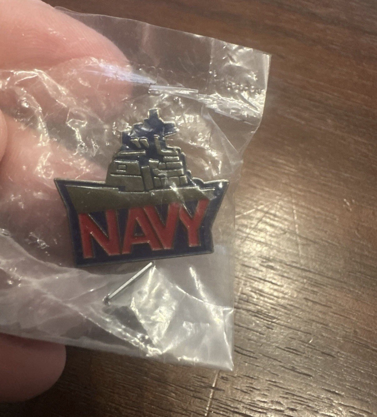 Vintage Navy Battleship Enamel Lapel Pin 1