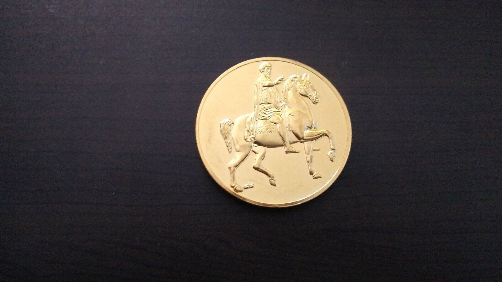 Marcus Aurelius Roman 24K Electroplate Gold 2.35 oz Sterling Silver Medal