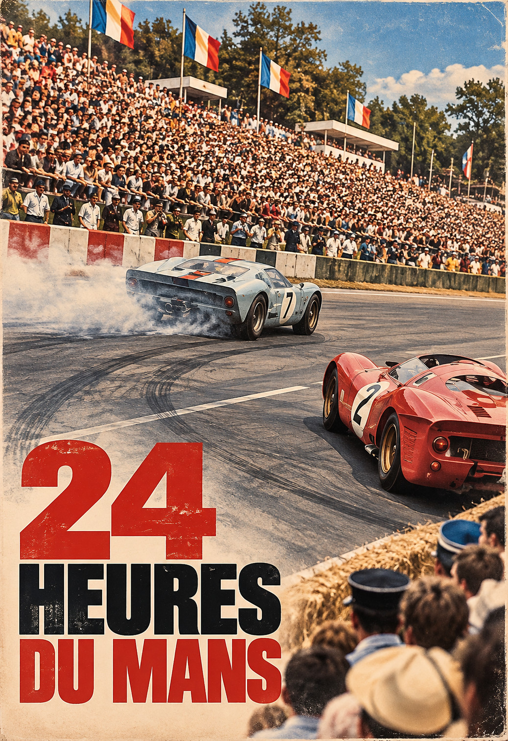 Le Mans 24 Hours Vintage Endurance Racing Crash Slide Poster 13x19