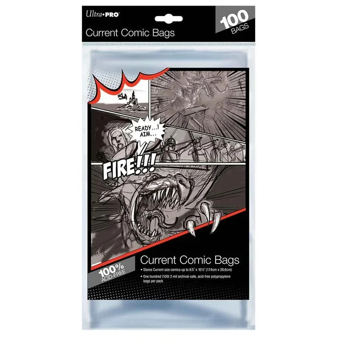 (100) Ultra Pro Current / Modern Size Comic Book Bags Acid Free 6-7/8\