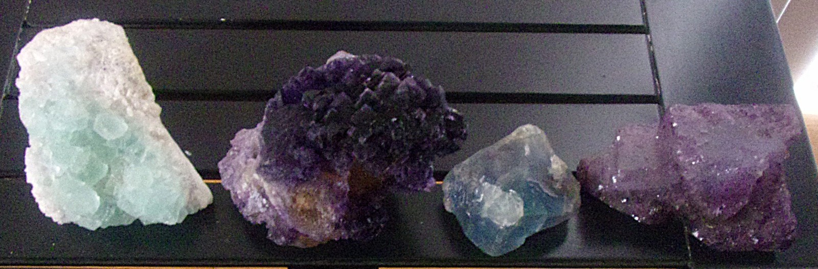 2.8 lb USA FLUORITE LOT  of 4 - Deer Trail, Cave-in-Rock, Bingham &  Elmwood