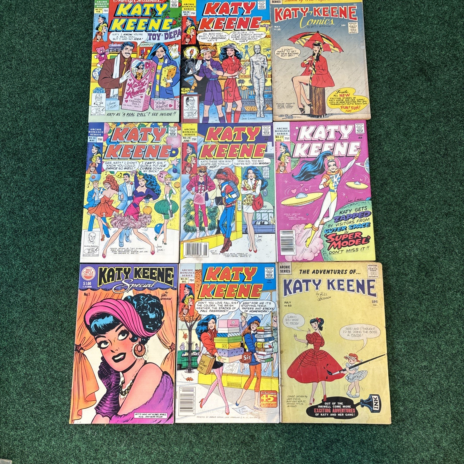LOT of 9 Katy Keene Comic Books Various Years Enjoy Fast, 