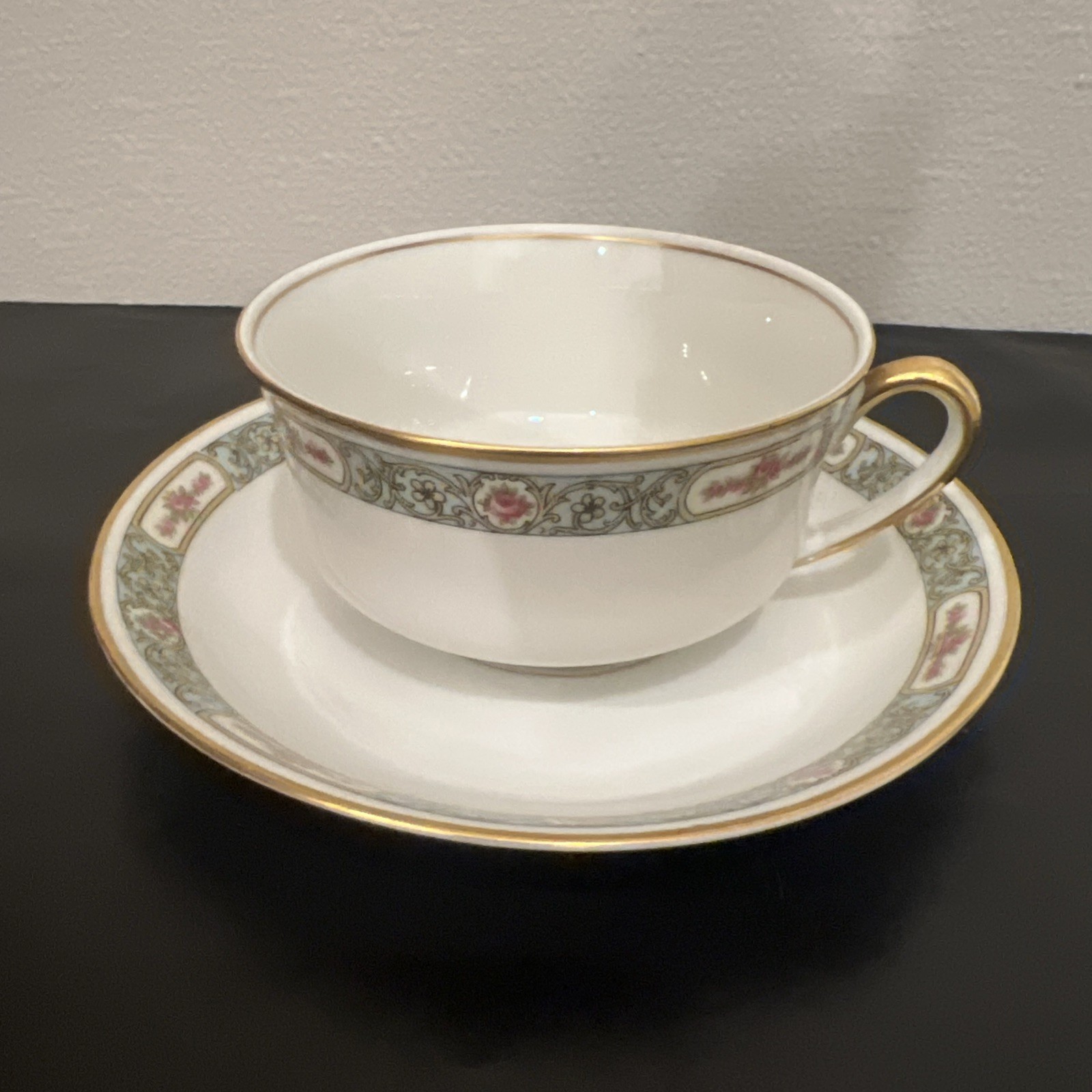 P L Limoges France Cup and Saucer 5.5 Inches Wide