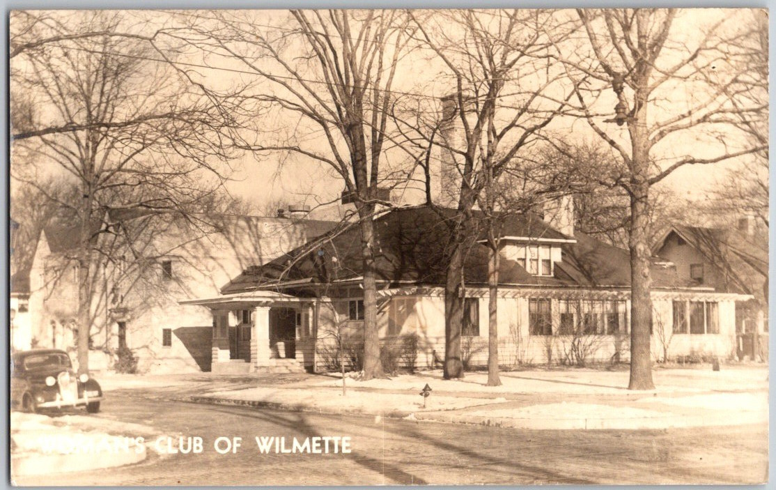 Vintage 1944 RPPC Real Photo Postcard Woman's Club of Wilmette, Illinois ~ Women