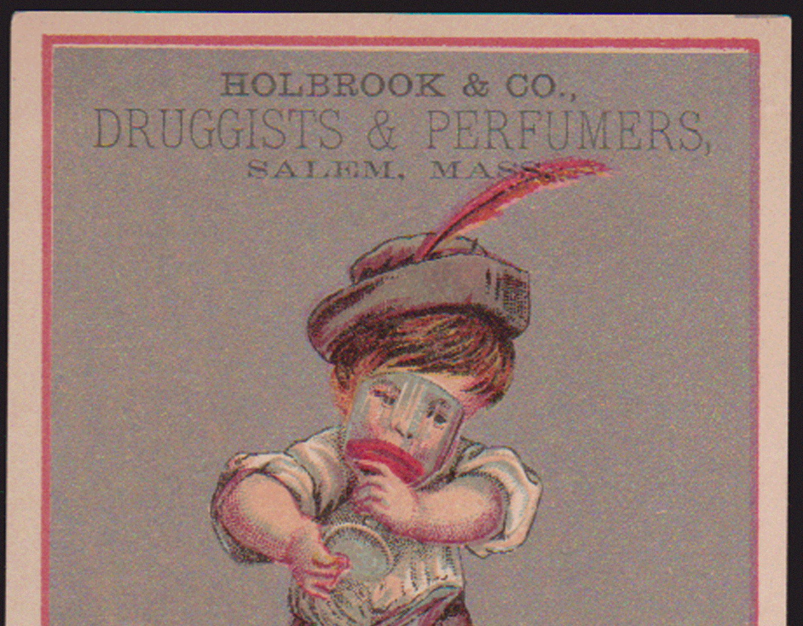 1880's  SALEM, MASS TRADE CARD, HOLBROOK & CO, DRUGGISTS & PERFUMERS,  V931