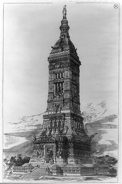 Photo:Washington D.C. Washington Monument Proposed Design 1889 Print