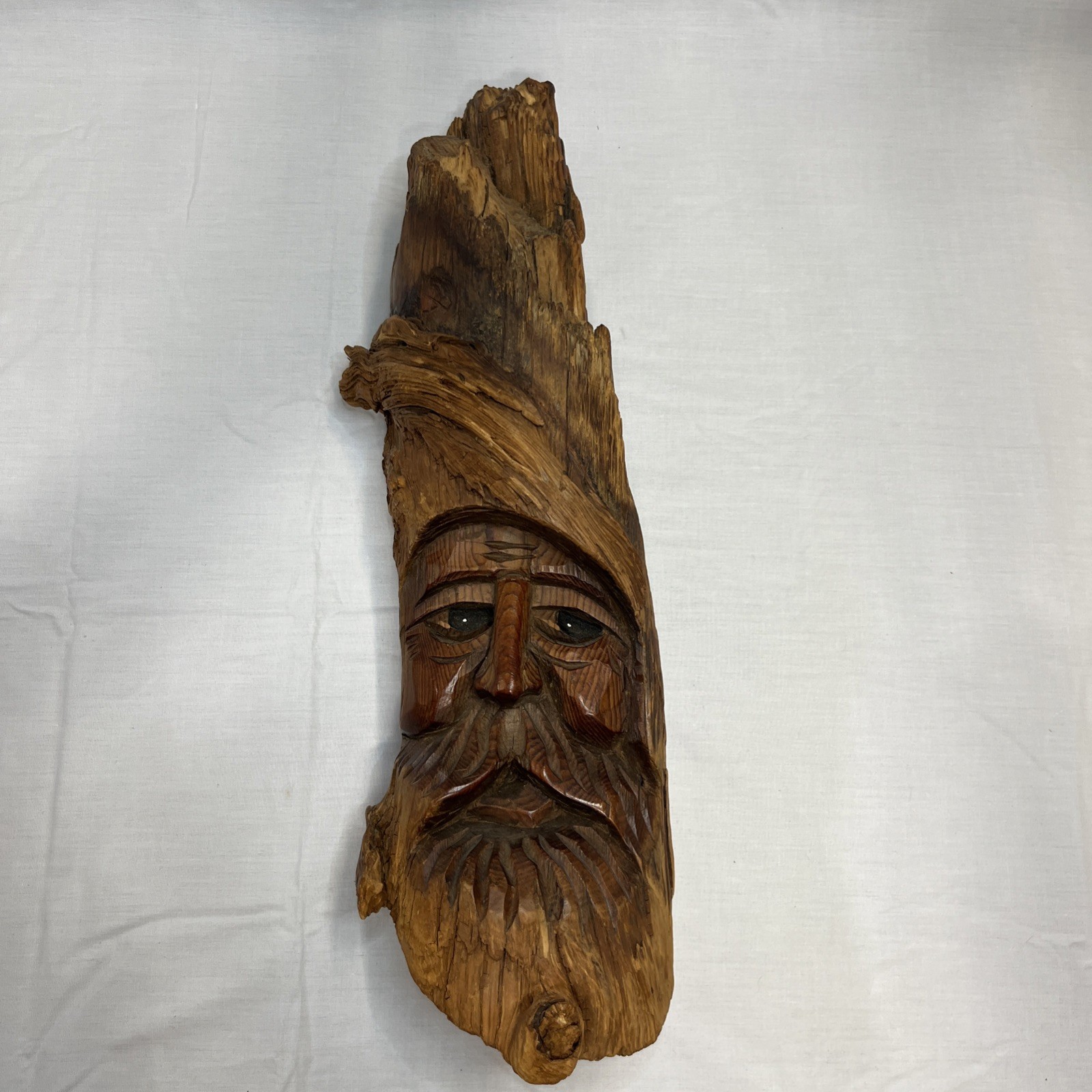 Vtg Dan Owens Wood Carving Old Man Norwegian Tree Face Art Wizard Spirit 18
