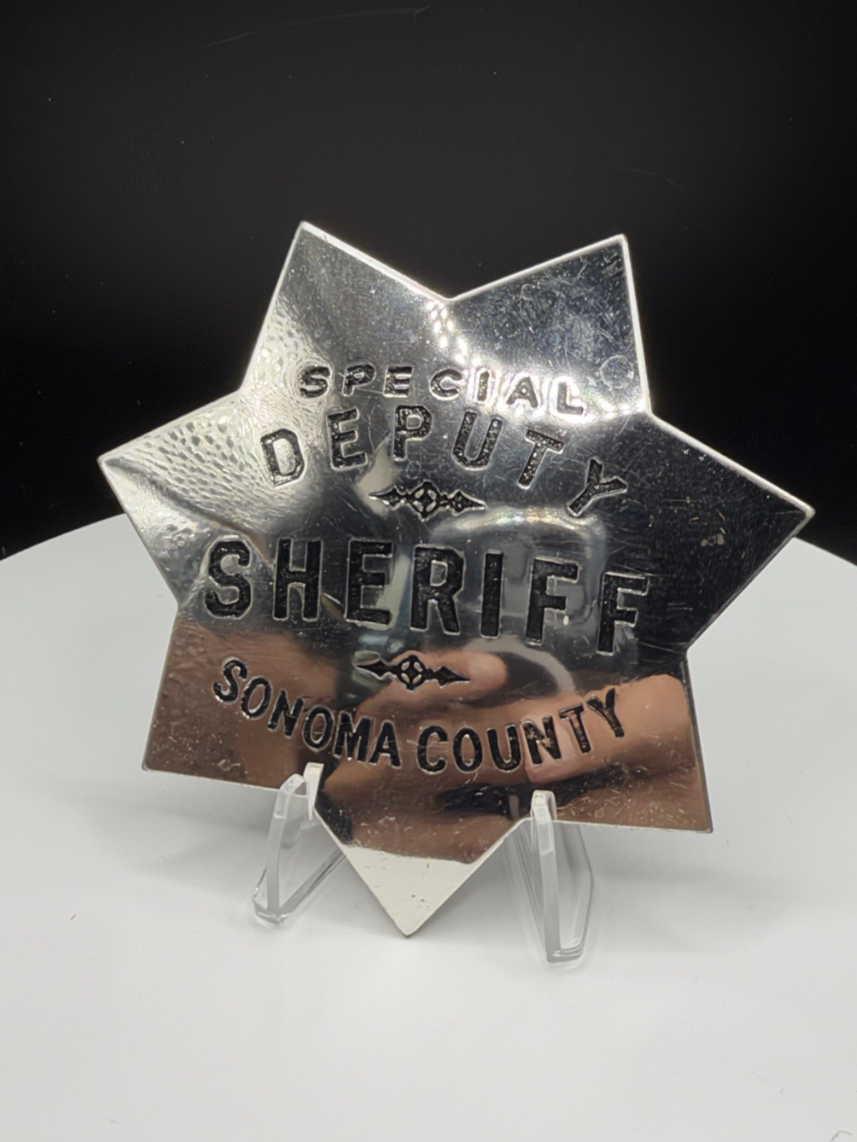 Franklin Mint .925 Sterling Silver Special Sonoma County Western Replica Badge