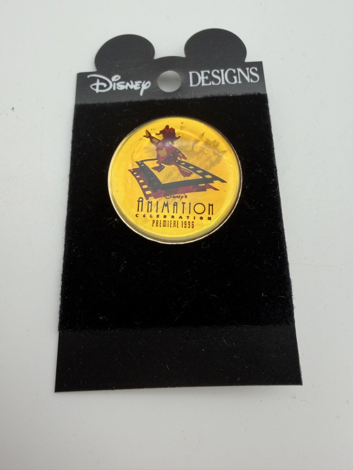 Vintage 1996 Disney Animation Celebration Premiere Pin on Card Film Strip M9236