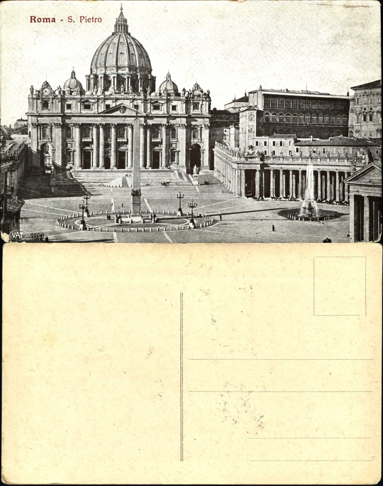 Rome Italy Roma S. Pietro vintage postcard sku421