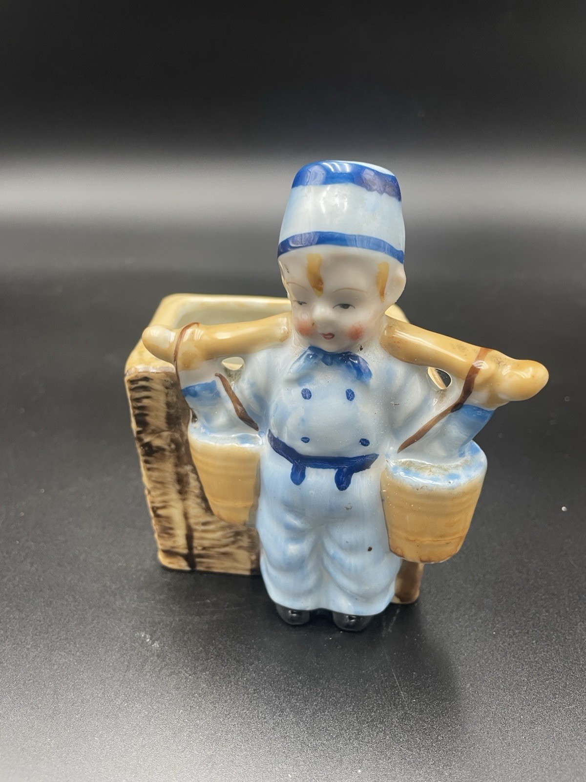 Old Occupied Japan Planter Boy With Water Buckets