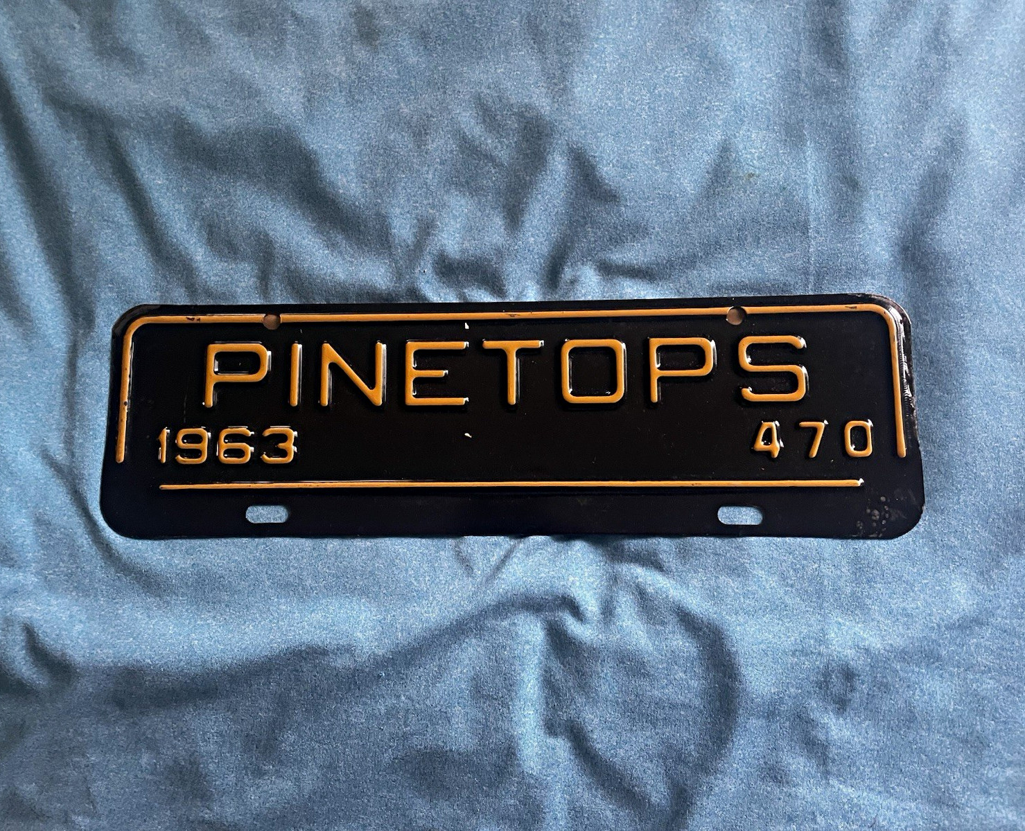 Pinetops 1963 Black and Gold Collectible 1963 License Plate 470