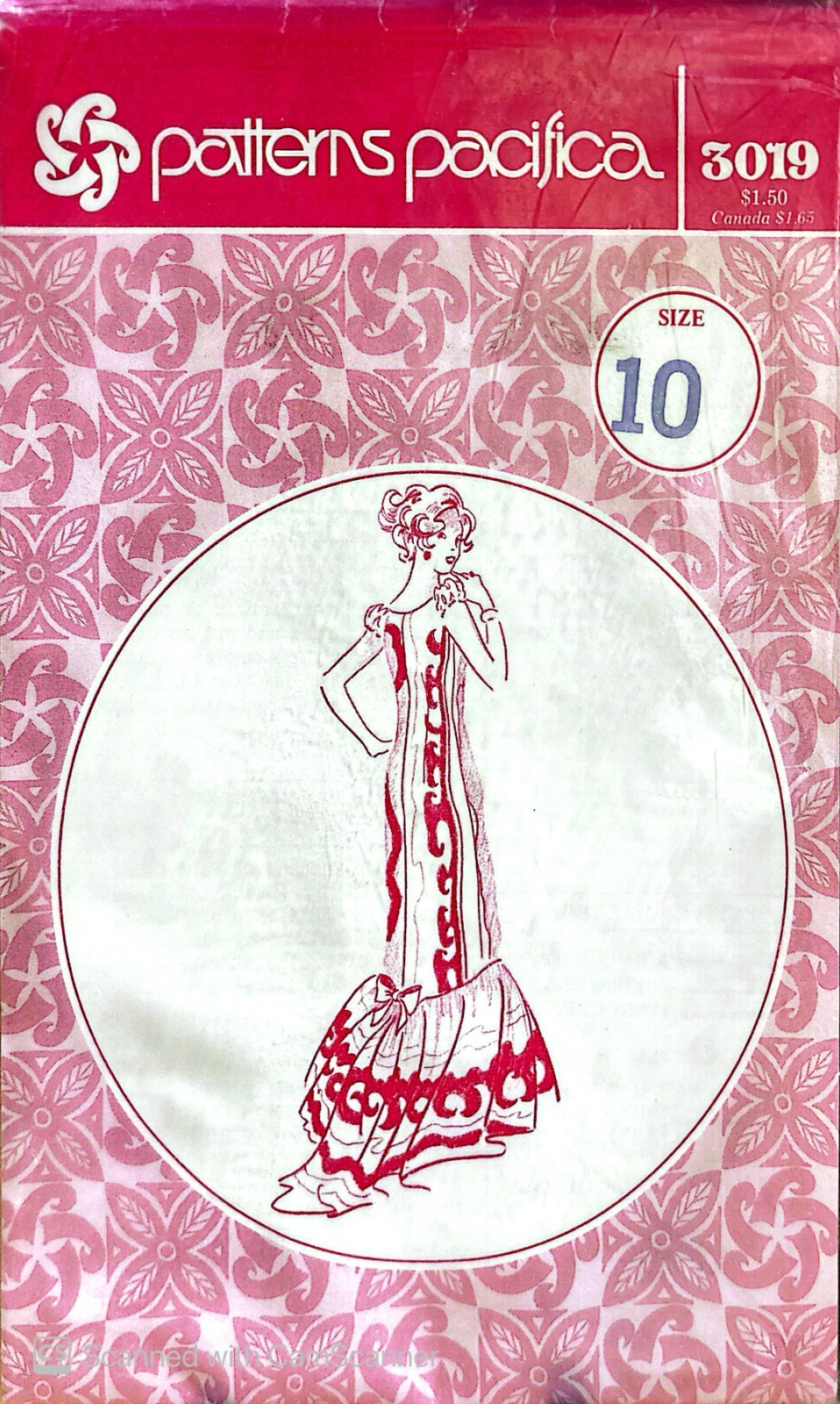 1970\'s VTG Pacifica Pattern 3019 Hawaiian Holoku Dress Gown Size 10 UNCUT