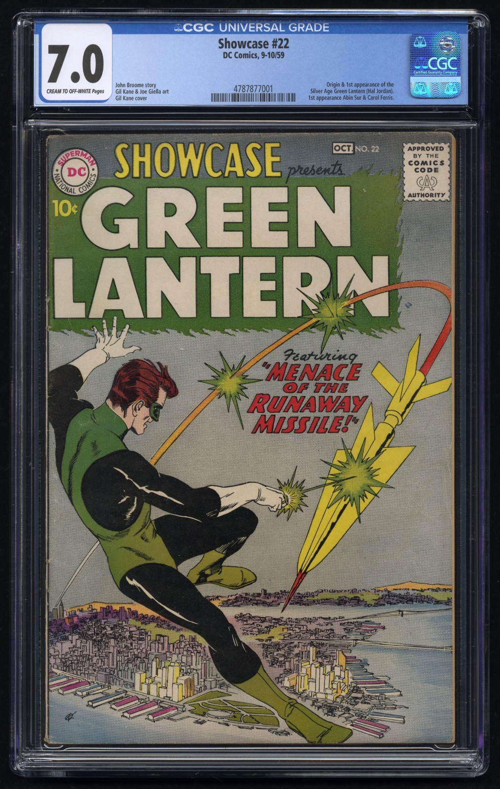 Showcase #22 1959 DC CGC 7.0 ~ 1st app & origin SA Green Lantern (Hal Jordan)