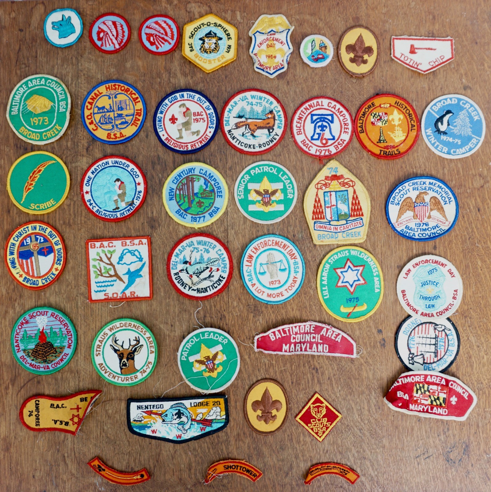 Boy Scouts Patch Lot. Baltimore Area Council, Broad Creek.