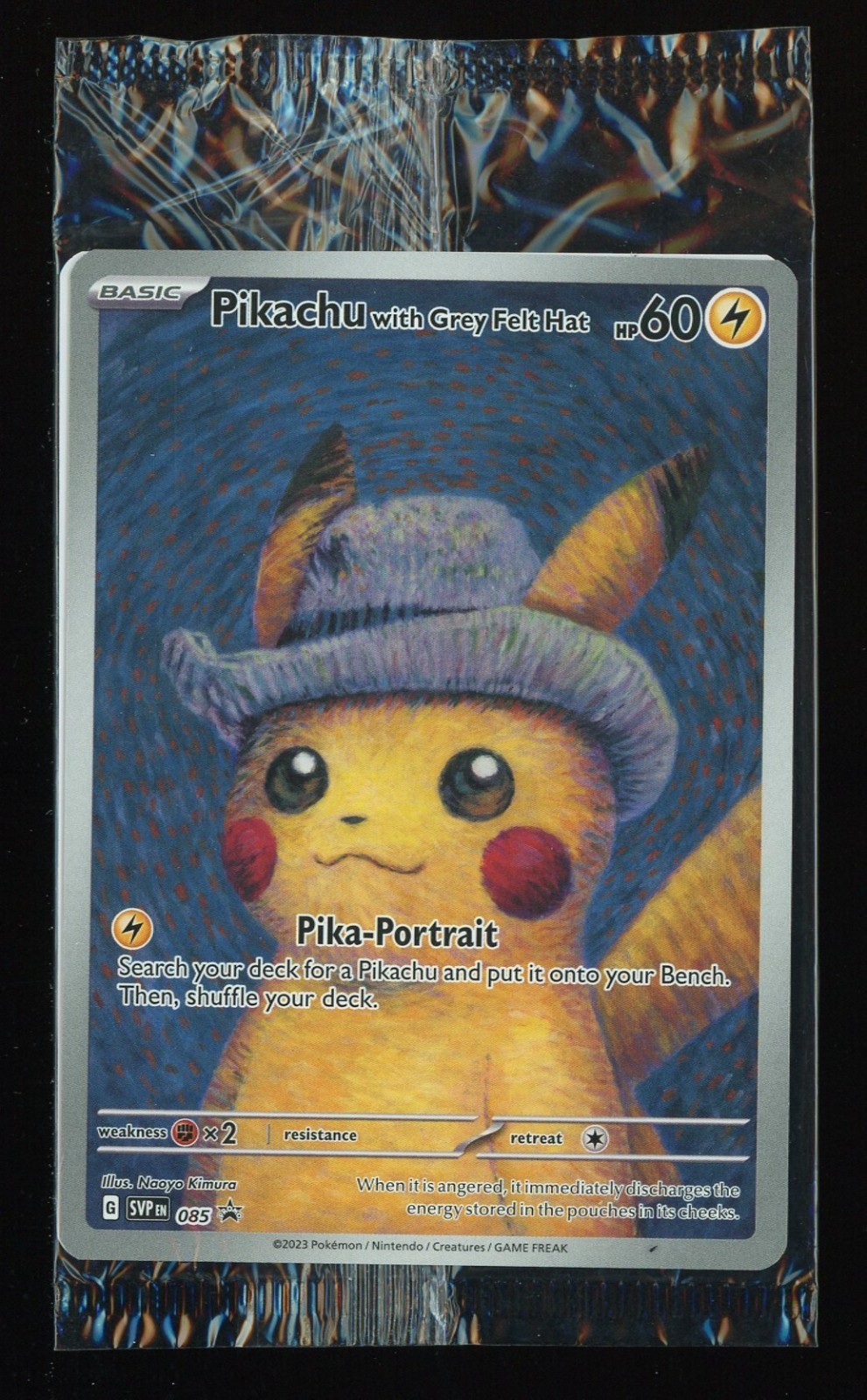 Pokemon TCG: Van Gogh Pikachu with Grey Felt Hat SVP 085 Promo Card New Sealed